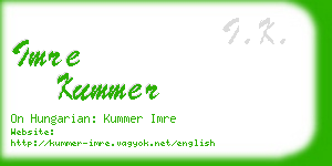 imre kummer business card